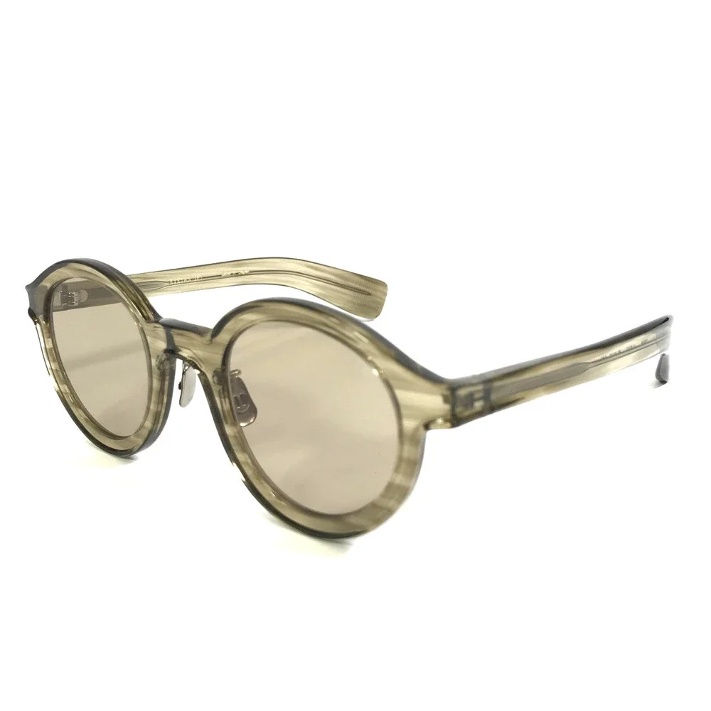 Eyevan 7285 Sunglasses 788 c.416 Transparent Green Horn Frames with Green Lenses